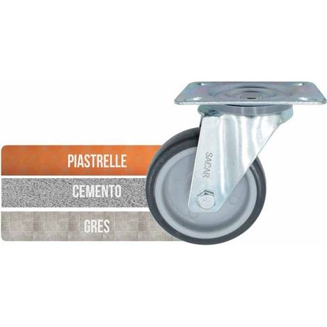 Ruota Gomma Termoplastica Girevole Mm.100 (1/2)