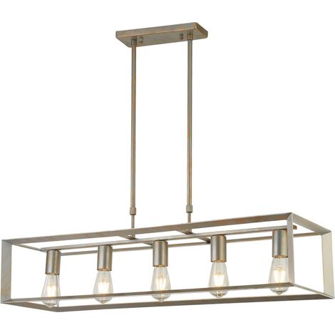 Searchlight Heaton - Ciondolo a 5 barre luminose argento, oro, E27 (1/5)