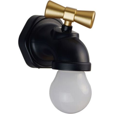 Lampe de nuit intelligente à induction en forme de robinet, rechargeable USB, LED pour chevet, commande vocale, noir