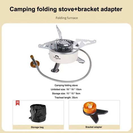Réchaud à cassette portable à allumage électronique pour le camping et les pique-niques, idéal pour faire bouillir du thé, du café et de l'eau. Réchaud de barbecue pliable et portable. (1/5)