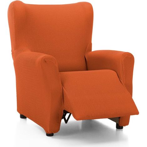 Housse de Fauteuil de Relaxation matelassée Ultra ajustée Housse de Fauteuil de Relaxation Extensible en Couleur Orange 100% fabriquée en Espagne (1/4)