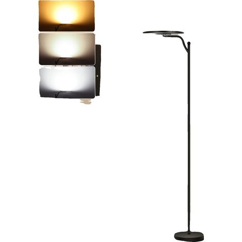 Stehlampe, dimmbar, mit Fernbedienung, WEISS, schwarz (1/2)