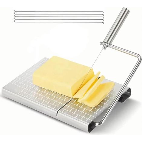 Trancheuse à fromage en acier inoxydable pour fromages frais, pour un usage domestique, la pâtisserie et l'organisation de la cuisine.-AquaForge (1/5)