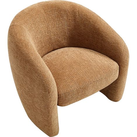 Poltroncina per bambini in tessuto ciniglia cammello - ROMICOU