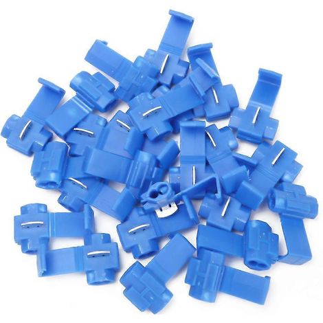 25 connecteurs rapides bleus sans soudure pour fils de 0,75 à 2,5 mm² / AWG 14 à 18