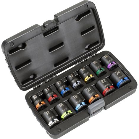 Sealey AK56160M Lock-On Impact Socket Set 1/2""Sq Drive 13pc 6pt Metric