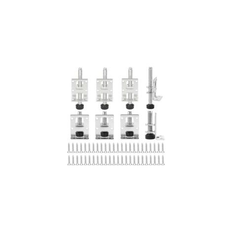 Juego de 8 patas ajustables para muebles, patas de acero ajustables de 50 mm + 102 mm con tornillos pequeños, patas ajustables para mesas, muebles, estantes y armarios (plateado) - Crezuo