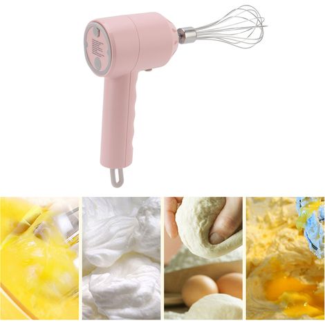 Offre spéciale : batteur à œufs électrique sans fil, mini fouet à crème automatique, mixeur portatif rechargeable pour la pâtisserie, rose. (1/5)