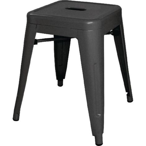Tabourets bas en acier noirs Bistro (lot de 4) - BOLERO (1/2)