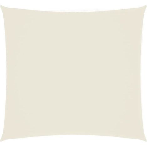 Voile d’ombrage carrée – 2,5 x 2,5 m – Crème – Oxford imperméable et anti-UV – Cordes et fixations inox incluses (1/5)