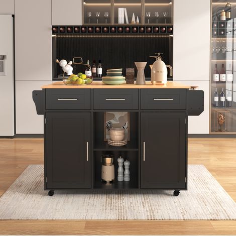 Mobile cucina con piano ribaltabile e ruote OKMYHOME (1/5)