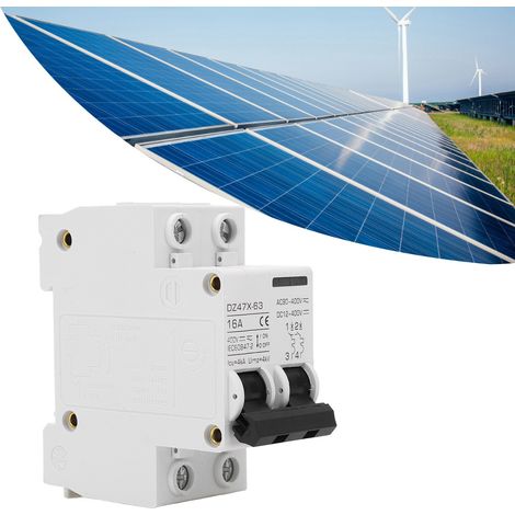 Disjoncteur miniature BAOYIDZ47X-63 16 A 400 V AC/DC 2P pour systèmes photovoltaïques à panneaux solaires, montage sur rail DIN (1/5)