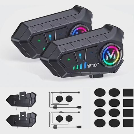 Deux oreillettes universelles pour moto, compatibles avec tous les casques, pour une installation, un entretien et une utilisation pratiques et faciles.-AquaForge (1/5)