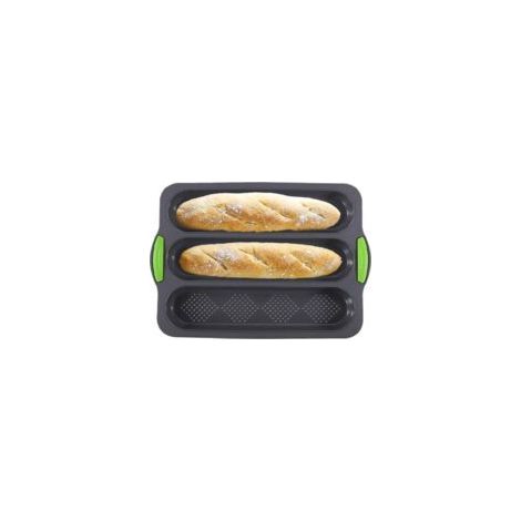 Antihaftbeschichtete Silikon-Baguette-Backform, 3 formschöne Brotformen, Design, ideal für Toasts und Sandwiches. (1/5)