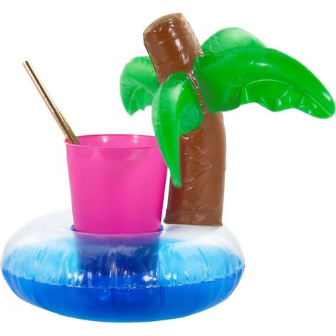 Unique 10x Schwimmende Palme Getränkehalter Becherhalter aufblasbar Pool Badespielzeug