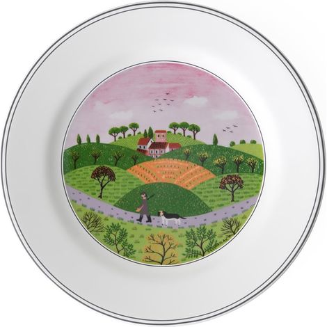 Assiette à Dessert Porcelaine Vert 22 x 23 x 7 cm 1 Assiette (1/3)