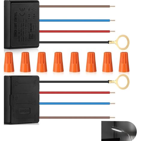 Table Lamp Touch Switch Dimmer, Set of 2 3-Way Touch Dimmers for Desk Lamp, Dimmer Repair Kit, Control Module, Replacement Sensor with Covers (1/5)