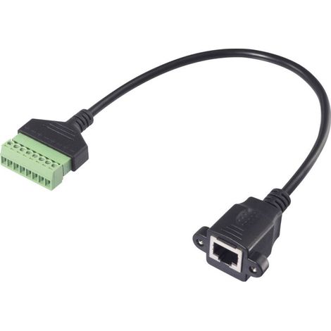 Online Store RJ45 réseau informatique Câble adaptateur [1x RJ45 femelle 8P8C - 1x Raccordement par serrage] 30 cm noir A590663 (1/3)