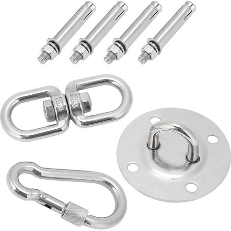 Kit de Fixation pour Hamac avec Attaches en Acier Inoxydable et Mousquetons Sécurisés (1/5)