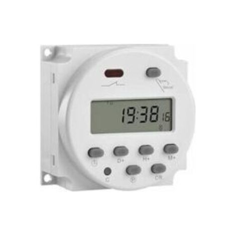 Digitales LCD Mini 12 V Wochen-Timer-Relais mit Netzschalter und wasserdichter Abdeckung (Weiß)