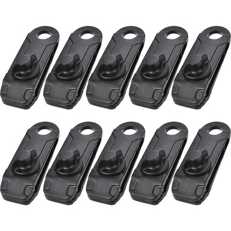 Planen-Clips, 10 Stück Planen-Nylon-Schnappclip, multifunktional, langlebig, langlebig, Campingzelt, Markise, Baldachin, Spannwerkzeug zum Festhalten von Plane, Sonnenschutz (schwarz) (1/5)