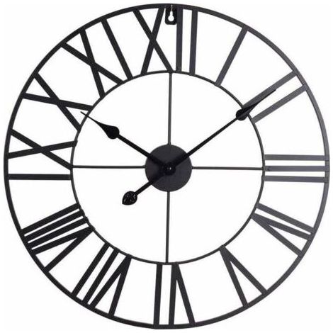Horloge en métal VINTAGE avec chiffres romains, Ø 47 cm (1/5)