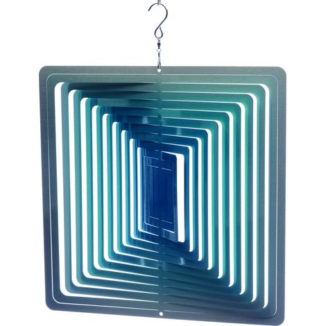 Mobile à vent carré bleu 30cm Grand modèle (1/3)