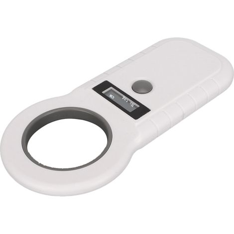 Lecteur de puces pour animaux de compagnie rechargeable, Bluetooth 2,4 GHz, 134,2 kHz/125 kHz, scanner RFID portable blanc (1/5)