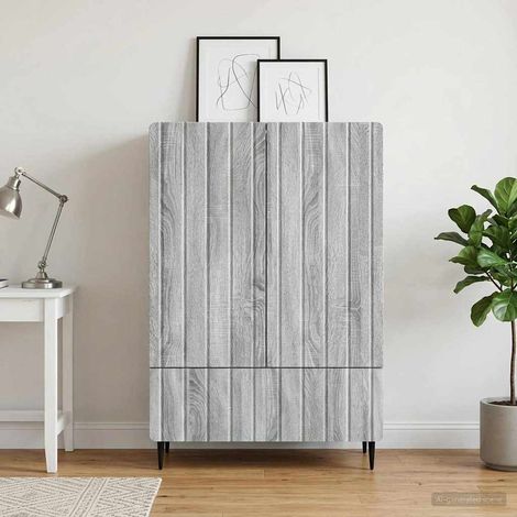 vidaXL Buffet Sonoma gris 66 x 34,5 x 97 cm Bois d'ingénierie (1/5)