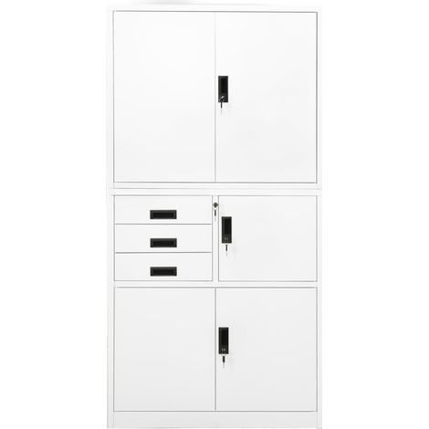 Maison Exclusive - Armadio per Ufficio Bianco 90x40x180 cm in Acciaio