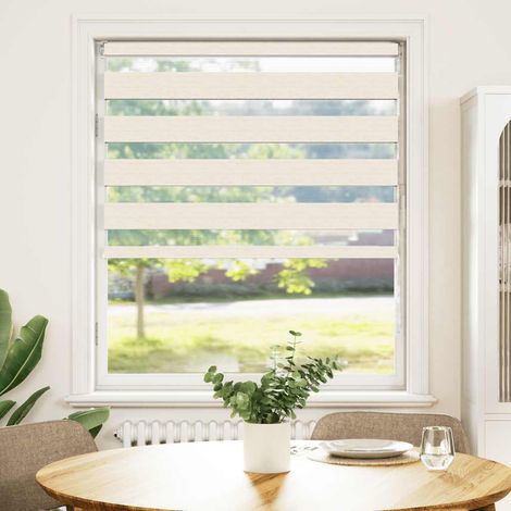 Maison Exclusive - Store zèbre beige marbré largeur du tissu 95,9 cm polyester