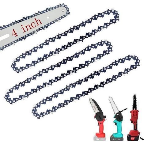 Catena per mini motosega MEROUS da 4 pollici - Catena per motosega elettrica a batteria in tre pezzi (1/4)