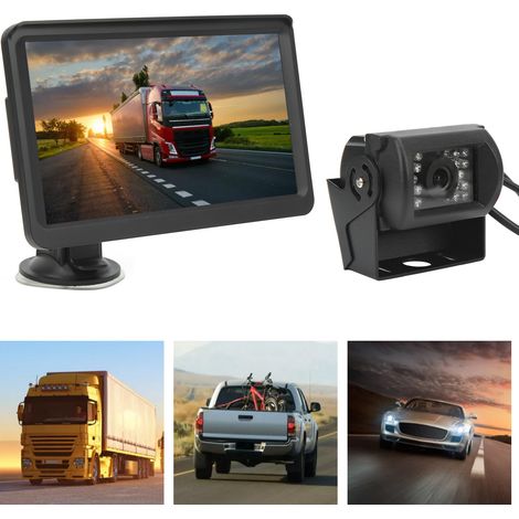 Moniteur de recul 7 pouces + caméra pour camionnettes 18 LED (câble AV de 15 m) Convient aux voitures, camionnettes et camions (1/5)