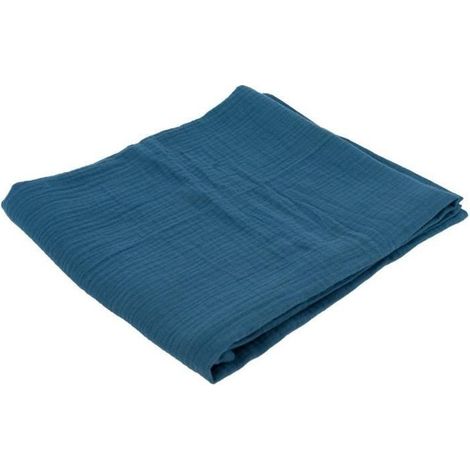 Maxi lange imprimé gaze de coton doux Bleu 100x100 cm (1/2)