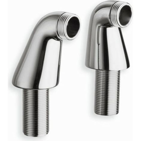colonnettes chrome pour baignoire - LOT DE 2-inclinées- excentriques- mâle 20x27 (3/4) aux 2 extrémités (1/5)