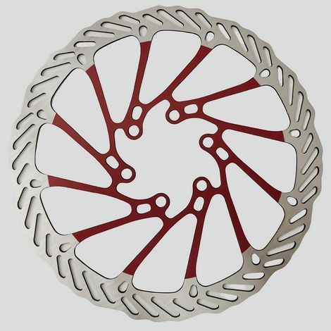 Lot de 2 disques de frein pour vélo (203 mm), usinés CNC / 12 boulons - Disques de frein légers en acier inoxydable à 6 trous avec trous de dissipation de chaleur pour VTT/vélos de route/vélos BMX (ro (1/5)