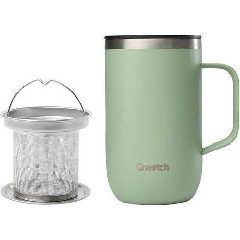 Qwetch Isolier-Teebecher Edelstahl matt lindgrün 470 ml