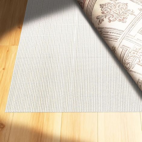 Sous-tapis antidérapant multifonction en PVC à découper et réutilisable pour sécuriser tiroirs, plateaux, couverts, tapis, lits, canapés - 90 x 200 cm - Crème (1/5)