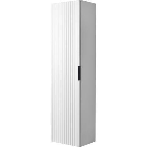 Meuble de salle de bains Blanc mat L/H/P env. 35/136/27 cm Meuble de salle de bains, armoire de salle de bains, armoire haute de salle de bains 1 porte Softclose (1/4)