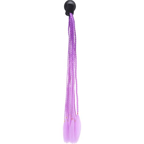 Casque moto dégradé violet clair et foncé, tresses punk à ventouse, queue de cheval décorative, style rock, accessoire casque moto, modèle unisexe. (1/5)