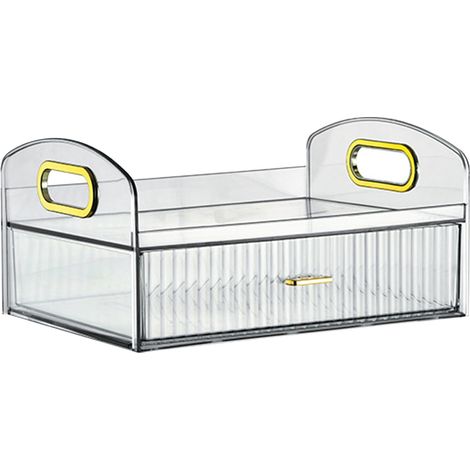 Boîte De Rangement Pour Maquillage - 26 x 18,2 x 12,8 cm - Transparente En Plastique - Pour Salle De Bain Et Coiffure - 1 Pièce (1/5)