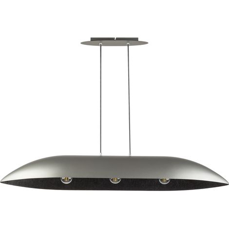 Suspension Gondola ovale argent/noir 3xE27 Sigma 80cm (1/3)