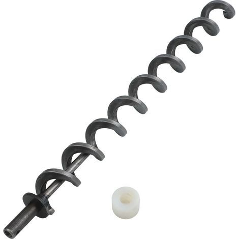 Screw-in push rod and nylon brush kit for pellet grates, 39cm metal replacement part with ring for outdoor barbecue repair and maintenance (1/2)