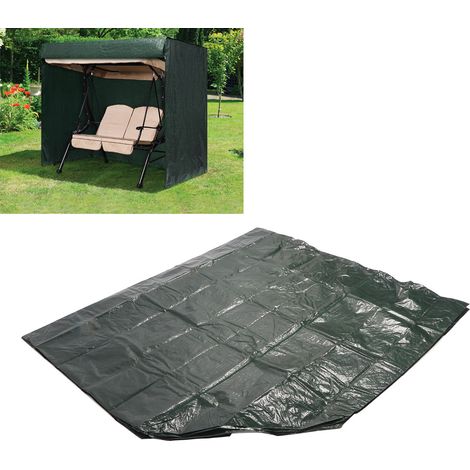 Housse de protection anti-poussière pour balancelle de jardin inclinable, imperméable et résistante au soleil, en PE à double fermeture éclair. (1/5)