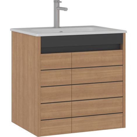 Mobile lavabo "Ricato 60" - 61 x 47 x 62 cm - Noce (1/4)