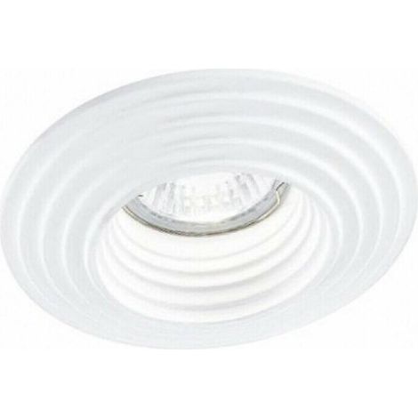 TRADE SHOP - Portafaretto Incasso Gesso A Scomparsa Con Motivo Tondo Portalampada Gu10 Gs-17 - (1/3)