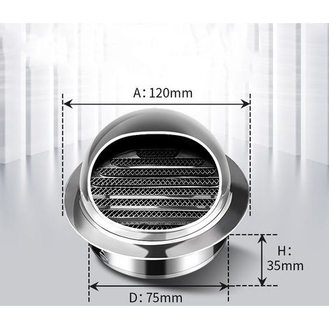 Grilles de d'Aération en Acier Inoxydable Équipements de Ventilation, 80mm (1/5)