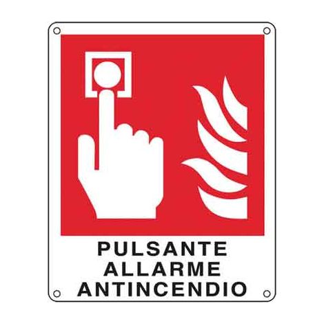 CARTELLO 'PULSANTE ALLARME ANTINCENDIO' 20x30 cm