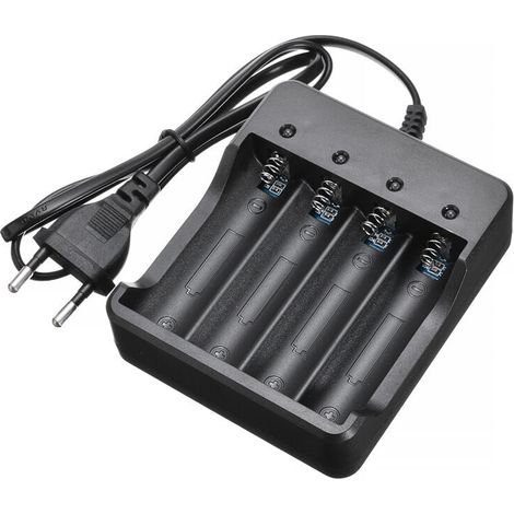 Schnellladegerät für AA- und AAA-Batterien. Geeignet für Batterien der Typen: 10440, 14500, 17670, 18650, 18700.