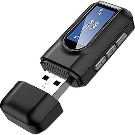 Un émetteur et récepteur Bluetooth 5.0 compatible avec les téléviseurs, un adaptateur audio sans fil USB 2 en 1 avec écran LCD, compatible avec les autoradios, les téléviseurs et les ordinateurs. (1/5)